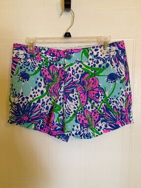 Lilly Pulitzer Womens 5" Callahan Shorts Size 4 Multicolored Cotton Summer Beach